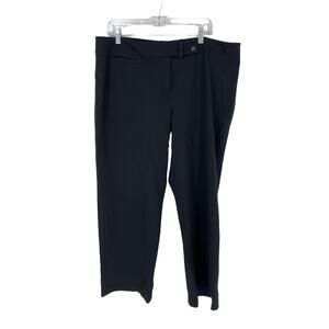 Eileen Fisher Pants Womens Size XL Cropped Black Mid Rise Straight Leg Stretch